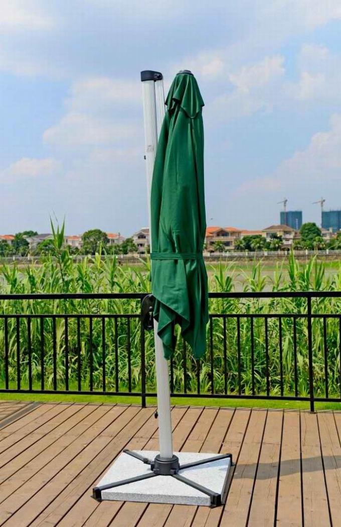 Großer weißer doppelter Patio-Aluminiumregenschirm 3,5-m-freitragender