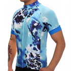 Polyester-Kies-Jersey-Radfahren der Radfahrer-blaues kundenspezifisches Fahrrad-Reitentrikot-130g fournisseur