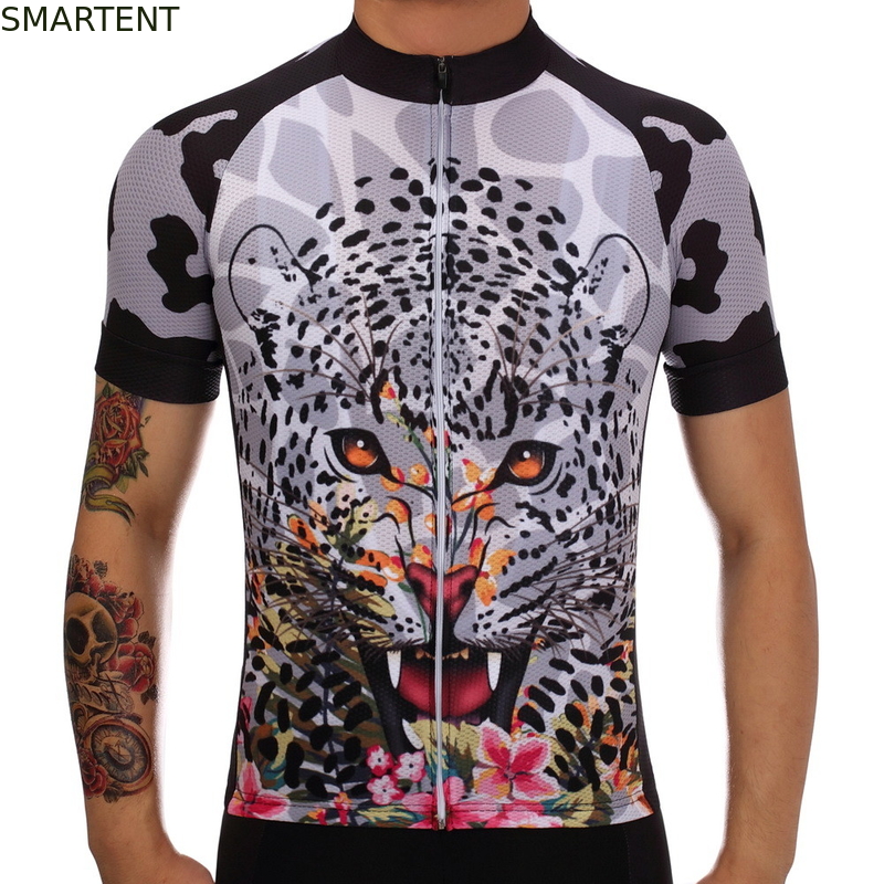 Leopard Design Polyester Dryfit Anzug Fahrradtrikot T-Shirt Fahrradzubehör fournisseur