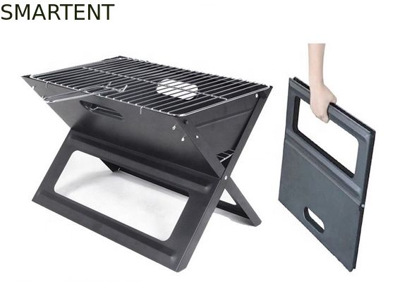 Besorgen Schwarze kühle kampierende Durchschlags-Stahlpresse, die 45cm Dia Portable Folding Charcoal Barbecue Grill stempelt Online-Herstellung