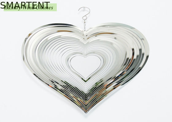 Besorgen Silber-Edelstahl-Wind-Spinner des Herz-Form-Metallwind-Spinner-0.5mm Online-Herstellung