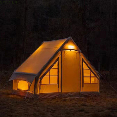 Außencampingzelte Verdicktes Beige Baumwolle Regenfest aufblasbares Zelt für Familiencamping und Outdoor-Abenteuer fournisseur