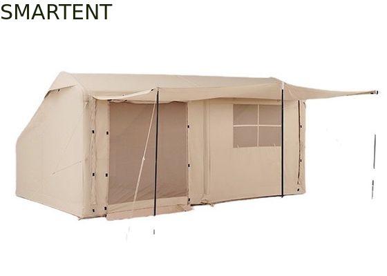 Besorgen Campingzelte im Freien 410*270*200CM wasserdicht Beige Baumwolle Aufblaszelt für 3-4 Personen Waldhütte Stil Leichtgewicht und langlebig für Outdoor-Abenteuer Online-Herstellung