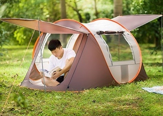 Panoramafenster mit Atemzug Green 190T PU Beschichtet Polyester Pop Up Camping Zelt für Outdoor-Aktivitäten fournisseur