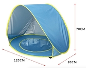 Kundenspezifischer silberner Coloated Polyester-Pop 190T herauf Zelt für Baby-Spiel 120 x 80 X 70CM fournisseur