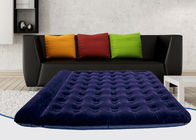 Faltbares PVC-beflockte Luft-Bett Luft-Bett-dunkelblaues doppeltes aufblasbares Matratze-eingebautes Kissen fournisseur