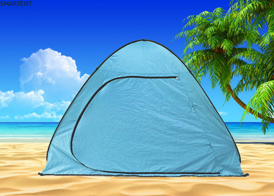Custom Quick Open Automatic Pop Up Camping Tents 190T Silberbeschichtete Polyester Strandtanlage fournisseur