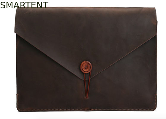 Besorgen Brown-Umschlag-Art-Laptop-Hüllen-echte Dokumente der Größen-A4 überziehen Laptop-Umschlag-Ärmel mit Leder Online-Herstellung