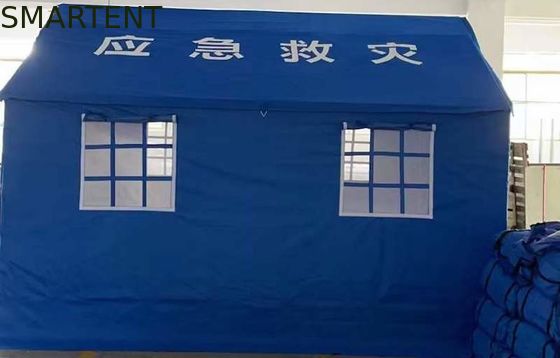 Besorgen 2x3M Disaster Relief Tent blaues Polyester im Freien Oxford malte Stahlrohr-Überdachung Online-Herstellung