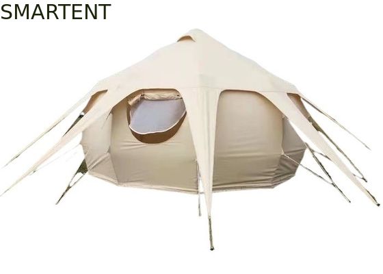 Besorgen Wasserdicht 3000MM Beschichtet 285G Beige Farbe Baumwolle Außen Lotus Camping Zelte 5*5*3M Online-Herstellung
