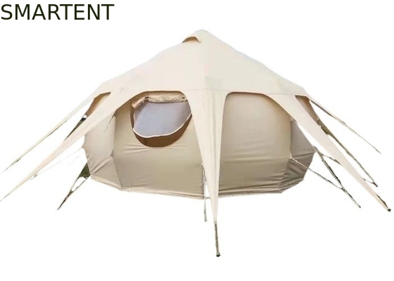 Wasserdicht 3000MM Beschichtet 285G Beige Farbe Baumwolle Außen Lotus Camping Zelte 5*5*3M fournisseur