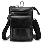 Luxus Crossbody Hals-Brieftasche 4,9*7,3*2,3' Schwarz Echtleder Multifunktionsreisetasche fournisseur
