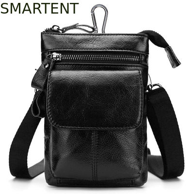 Besorgen Luxus Crossbody Hals-Brieftasche 4,9*7,3*2,3' Schwarz Echtleder Multifunktionsreisetasche Online-Herstellung