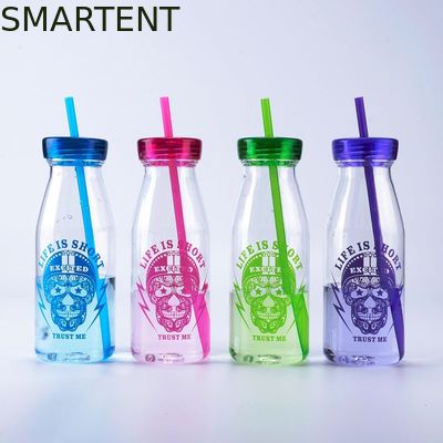Besorgen Mode-füllt förderndes Plastikgetränk-Flaschen-Trainings-Wasser 450ML mit Straw Milk Flask ab Online-Herstellung