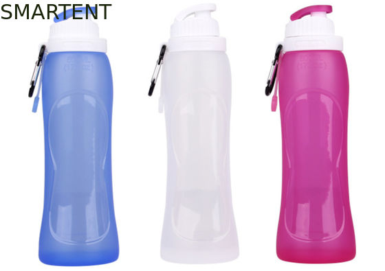 Besorgen Blaues Trainings-Wasser füllt faltbare Sport-Flasche des Silikon-500ML ab Online-Herstellung