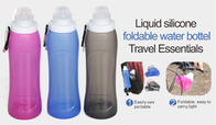 Blaues Trainings-Wasser füllt faltbare Sport-Flasche des Silikon-500ML ab fournisseur