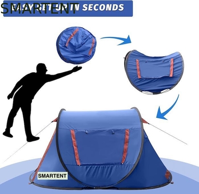 7.2FT*4.5FT*40Inch Einfach aufzustellen 2 Personen Blau wasserdicht Polyester Pop-up Campingzelt mit belüfteten Netzfenstern fournisseur