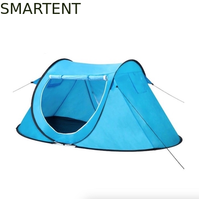 86.6*37.4*47.2 Zoll Blaues Pop Up Campingzelt mit Lüftungsnetz Fenster 2 Personen Kapazität Wasserdichtes Design fournisseur