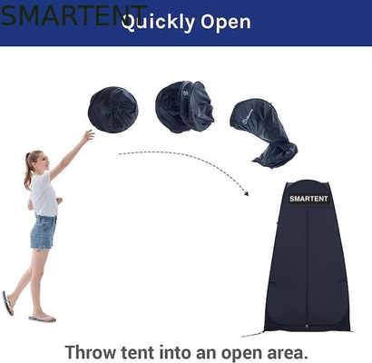 120*120*200CM Schwarze Pop-Up-Privatsphäre Zelte mit Reißverschluss Türen Silber beschichtet Polyester Wasserdichtes Camping Shelter fournisseur