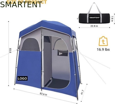 2.11*1.07*2.13M Blau wasserdicht Polyester Instant Pop Up Privatsphäre Zelte mit vollständiger Abdeckung Reißverschluss Tür und Fenster fournisseur