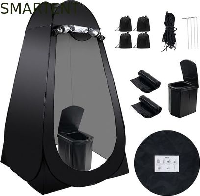 Besorgen 47.2*47.2*74.8 Zoll Schwarz Silber beschichtet Polyester Pop Up Privatsphäre Zelt mit UV-Schutz für Camping Beach Events Online-Herstellung