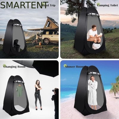 47.2*47.2*74.8 Zoll Schwarz Silber beschichtet Polyester Pop Up Privatsphäre Zelt mit UV-Schutz für Camping Beach Events fournisseur