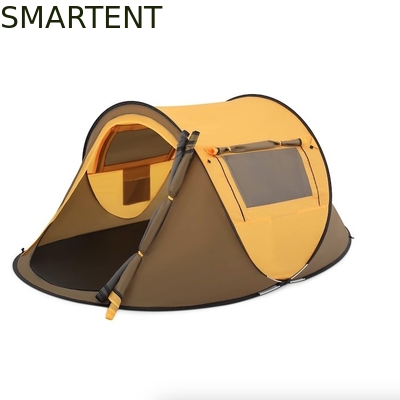 96*59*41 Zoll gelber Polyester 4-Saison Pop-Up Campingzelt mit Netzfenstern und wasserdichtem Design für 2 Personen fournisseur