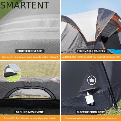 410*210*140CM Grauer Polyester 6-Saison Pop-Up Campingzelt mit wasserdichtem Boden / Gitterfenster fournisseur