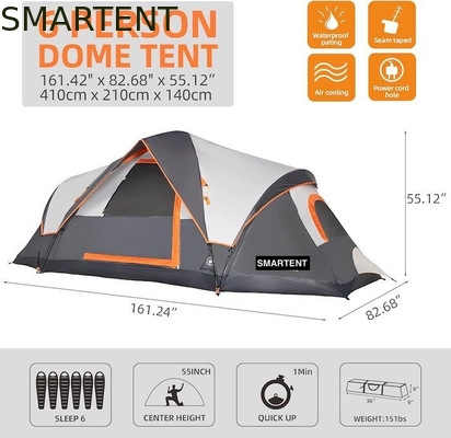410*210*140CM Grauer Polyester 6-Saison Pop-Up Campingzelt mit wasserdichtem Boden / Gitterfenster fournisseur
