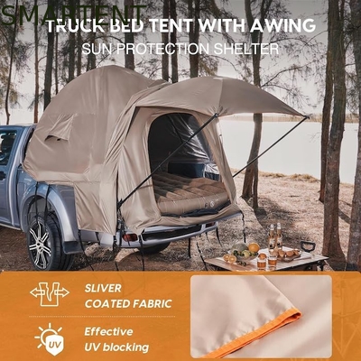 82.7*66.9*66.9 Zoll Khaki 210D Silber beschichtet Polyester Pickup Truck Zelt mit belüfteten Fenstern für Outdoor Camping fournisseur