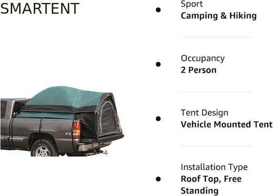 2 Personen Outdoor-Schneller Aufbau Doppelfarbiger wasserdichter Polyester Pickup Truck Campingzelt mit Glasfaserstäben fournisseur