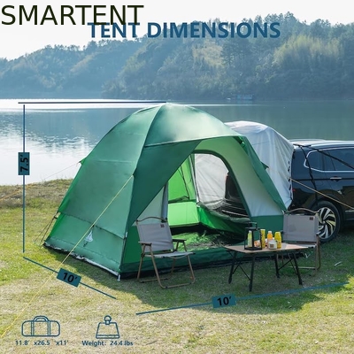 Außen 3*3*2.3M 4-6 Personen Grün Wasserdicht PU3000MM Beschichtet Polyester Glasfaser Stange Portable SUV Pickup Camping Tent fournisseur