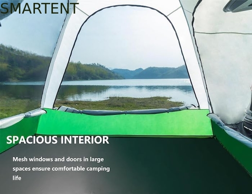 Außen 3*3*2.3M 4-6 Personen Grün Wasserdicht PU3000MM Beschichtet Polyester Glasfaser Stange Portable SUV Pickup Camping Tent fournisseur