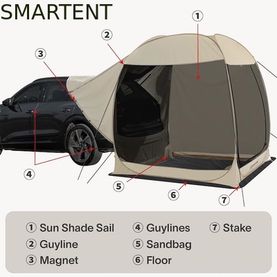 2.13*2.13*2.18M Beige Farbe UV-Schutz Wasserdicht Beschichtet Polyester Pop Up Sport Utility Fahrzeug Camping Zelt fournisseur