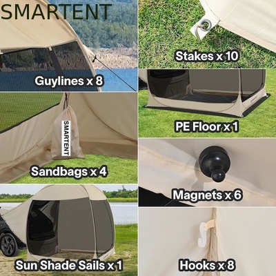 2.13*2.13*2.18M Beige Farbe UV-Schutz Wasserdicht Beschichtet Polyester Pop Up Sport Utility Fahrzeug Camping Zelt fournisseur