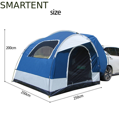 250*250*200CM PU2000MM beschichtet mit Polyester 210D 2 Türen SUV Campingzelt mit Glasfaserpfosten und Gitterfenstern fournisseur