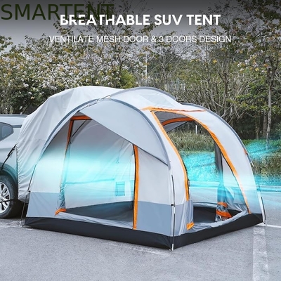 6 Personen grau beschichtetes Polyester 210D SUV Campingzelt mit Gitterfenstern und UV-Schutz fournisseur