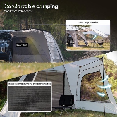 2.49*3.20*1.91M Tragbares Graues Auto Campingzelt Wasserdicht PU3000MM Beschichtetes Polyestergewebe Für Outdoor-Abenteuer fournisseur