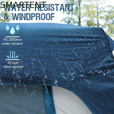 3.05*2.44*2.21M Anpassbar 4 Jahreszeiten Blaue Farbe Wasserdicht PU2000MM Beschichtet Polyester Mobilwagen Campingzelt fournisseur