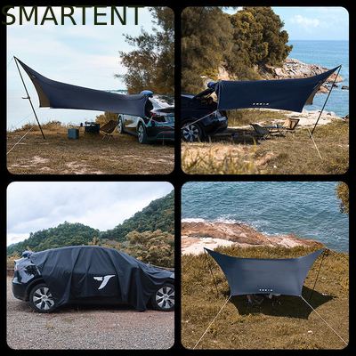 530*390CM Schwarz 420D Ripstop Polyester Tesla Campingzelt Leichtgewichts-Auto-Kühnchen Regenfliege Seitenaufhang für Modell Y&amp;3 fournisseur