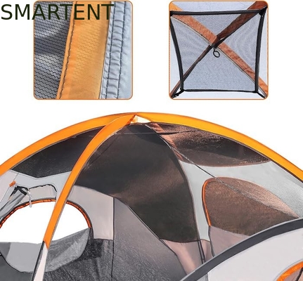 4.57*2.74*1.78M 8-Personen-Außen-Doppelschicht Grau-Wasserdichtes Beschichtetes Polyester-Campingzelt für Aktivitäten in 3 Jahreszeiten fournisseur