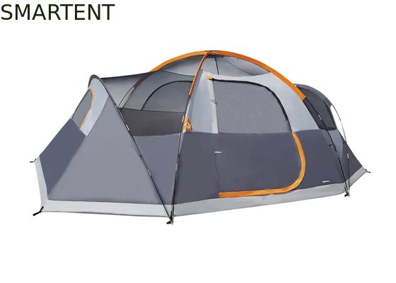 Besorgen 4.57*2.74*1.78M 8-Personen-Außen-Doppelschicht Grau-Wasserdichtes Beschichtetes Polyester-Campingzelt für Aktivitäten in 3 Jahreszeiten Online-Herstellung