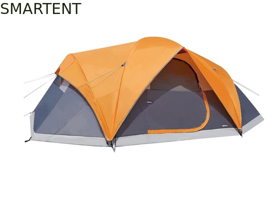 4.57*2.74*1.78M 8-Personen-Außen-Doppelschicht Grau-Wasserdichtes Beschichtetes Polyester-Campingzelt für Aktivitäten in 3 Jahreszeiten fournisseur