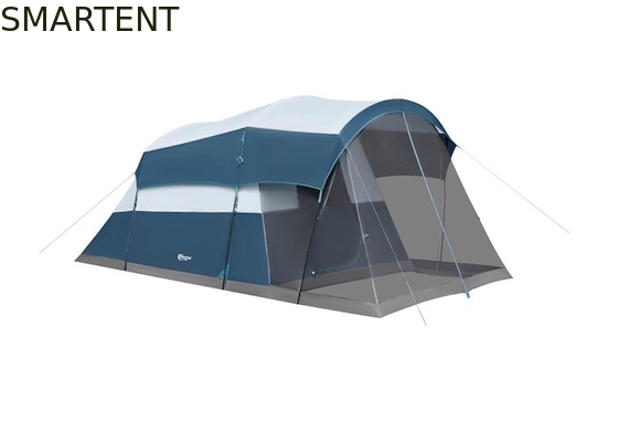 6.1*2.44*1.93M Außen-Doppelfarbenblau-grau-wasserdicht beschichtet Polyester-Großfamilien-Camping-Zelt für 6-8 Personen fournisseur