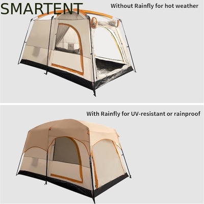 4-Personen 3,3*2,1*1,85M Outdoor All Weather Khaki Wasserdicht Beschichtet Polyester 2-Haus Design Camping Tent fournisseur