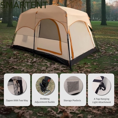 4-Personen 3,3*2,1*1,85M Outdoor All Weather Khaki Wasserdicht Beschichtet Polyester 2-Haus Design Camping Tent fournisseur