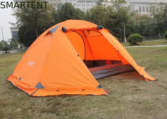 2 Personen Orange PU3000MM Beschichtet 210T Polyester Aluminiumrahmen Wasserdichtes Pop Up Zelt Mit Handtasche fournisseur