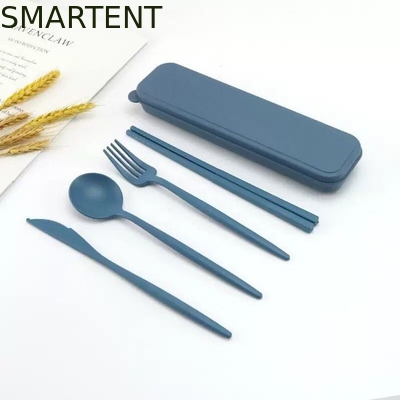 Umweltfreundliche Accessoires Leichtgewicht nachhaltig Beige Farbe Weizen Strohfaser Flatware Set für Outdoor-Reisen fournisseur