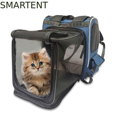 Washable Blue Polyester Oxford Expandable Pet Rucksack Travel Bag Durable Non Toxic Ideal For Indoor Outdoor Pet Owners Needing Safe And Easy To Clean Travel Gear fournisseur