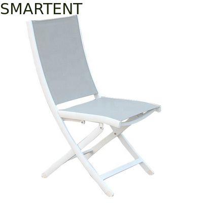 Besorgen Europäisches weißes faltbares Strand-Klubsessel PVC Mesh Back Aluminum Frame Online-Herstellung